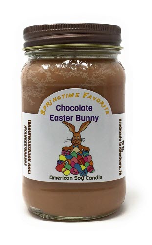 Chocolate Easter Bunny & Jelly Beans Soy Candles (2 Pack Gift Set, 16 Oz Mason Jars.)
