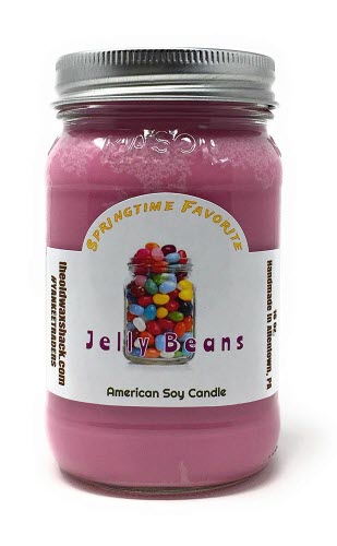 Chocolate Easter Bunny & Jelly Beans Soy Candles (2 Pack Gift Set, 16 Oz Mason Jars.)
