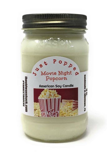 Movie Night, Buttered Popcorn, 16 oz. Soy Candle