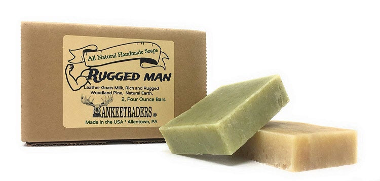Rugged Man Soap Assortment Pack, Leather Goats Milk & Woodland Pine, All Natural, Handmade (2 Pack)