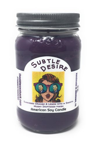 Subtle Desire, A Strong, Enticing Fresh Scent 16 oz Soy Candle