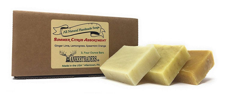 Summer Citrus Assortment, All Natural Handmade Soap (3 Pack), Spearmint Orange, Ginger Lime & Lemongrass