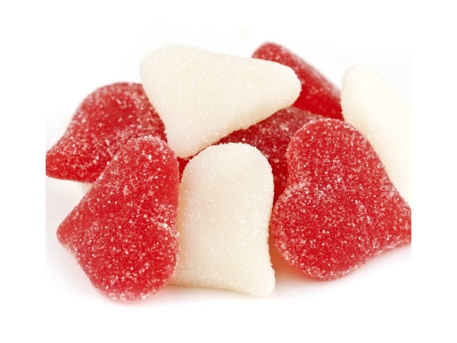 Red & White Gummi Valentine Hearts - 2 LB