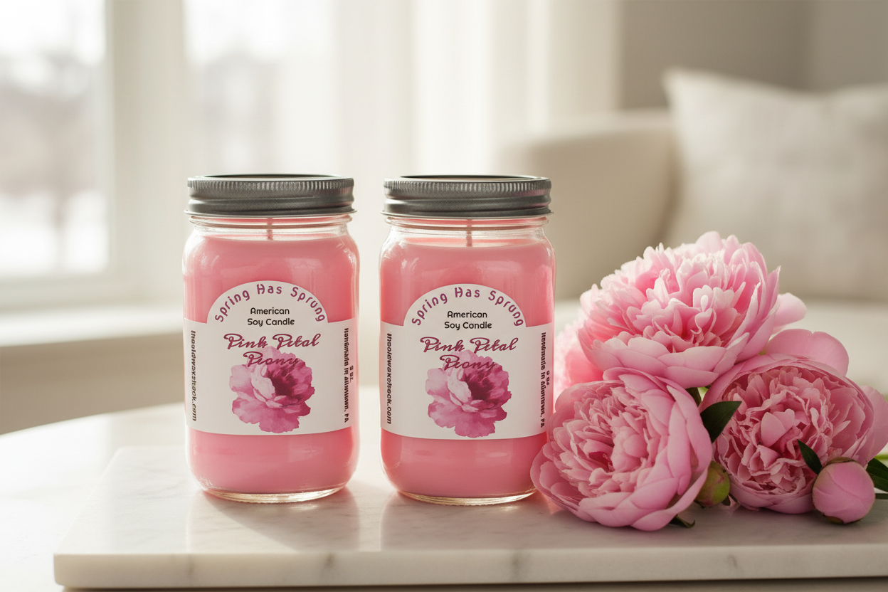 Pink Petal Peony - 2 Candles