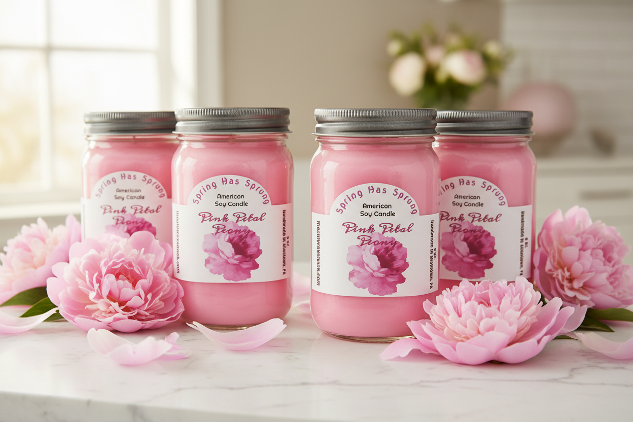 Pink Petal Peony - 4 Candles