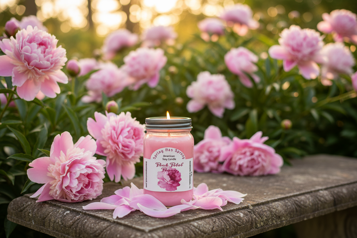 Pink Petal Peony Candle - Spring Garden