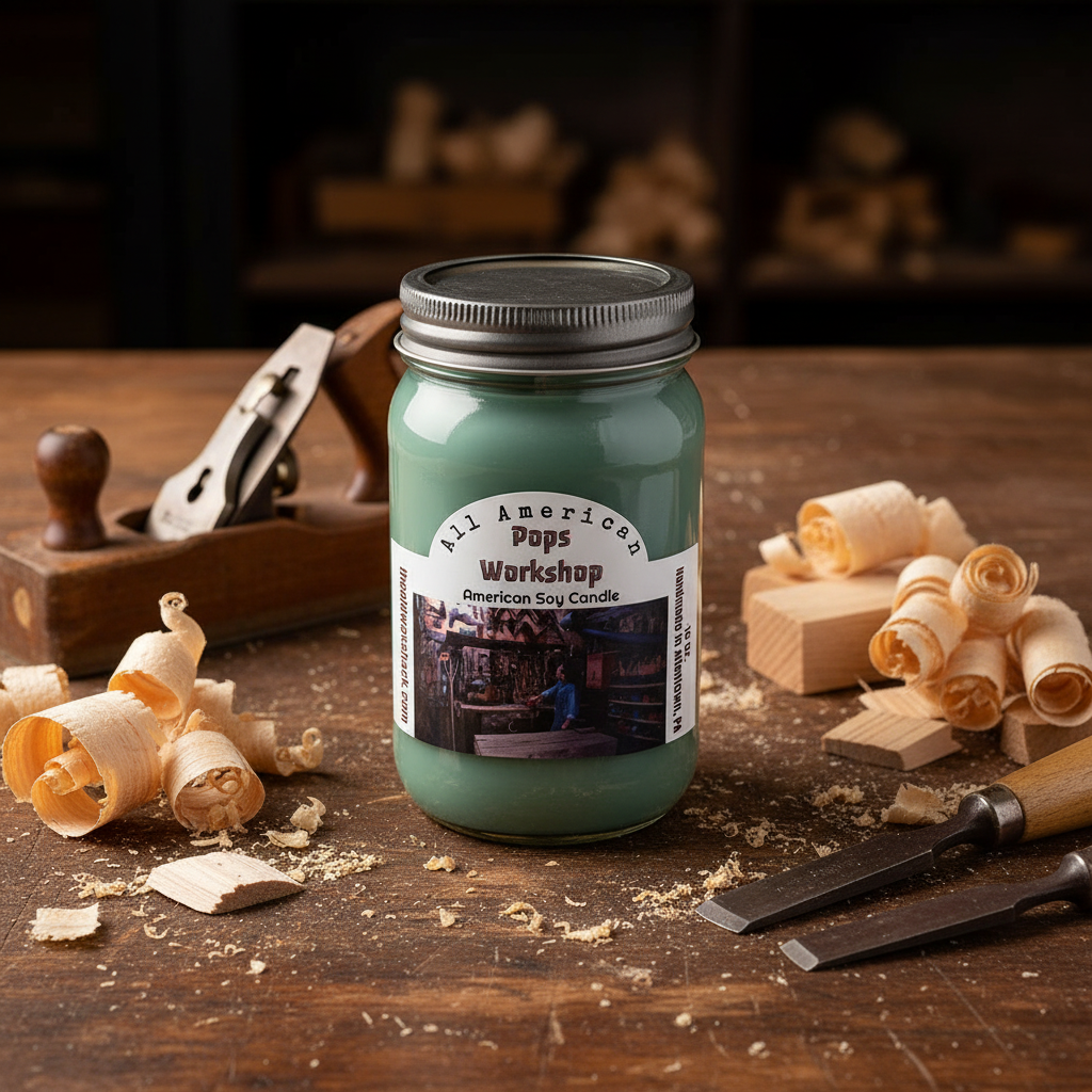 Pops Workshop Candle Lifestyle - Actual Product