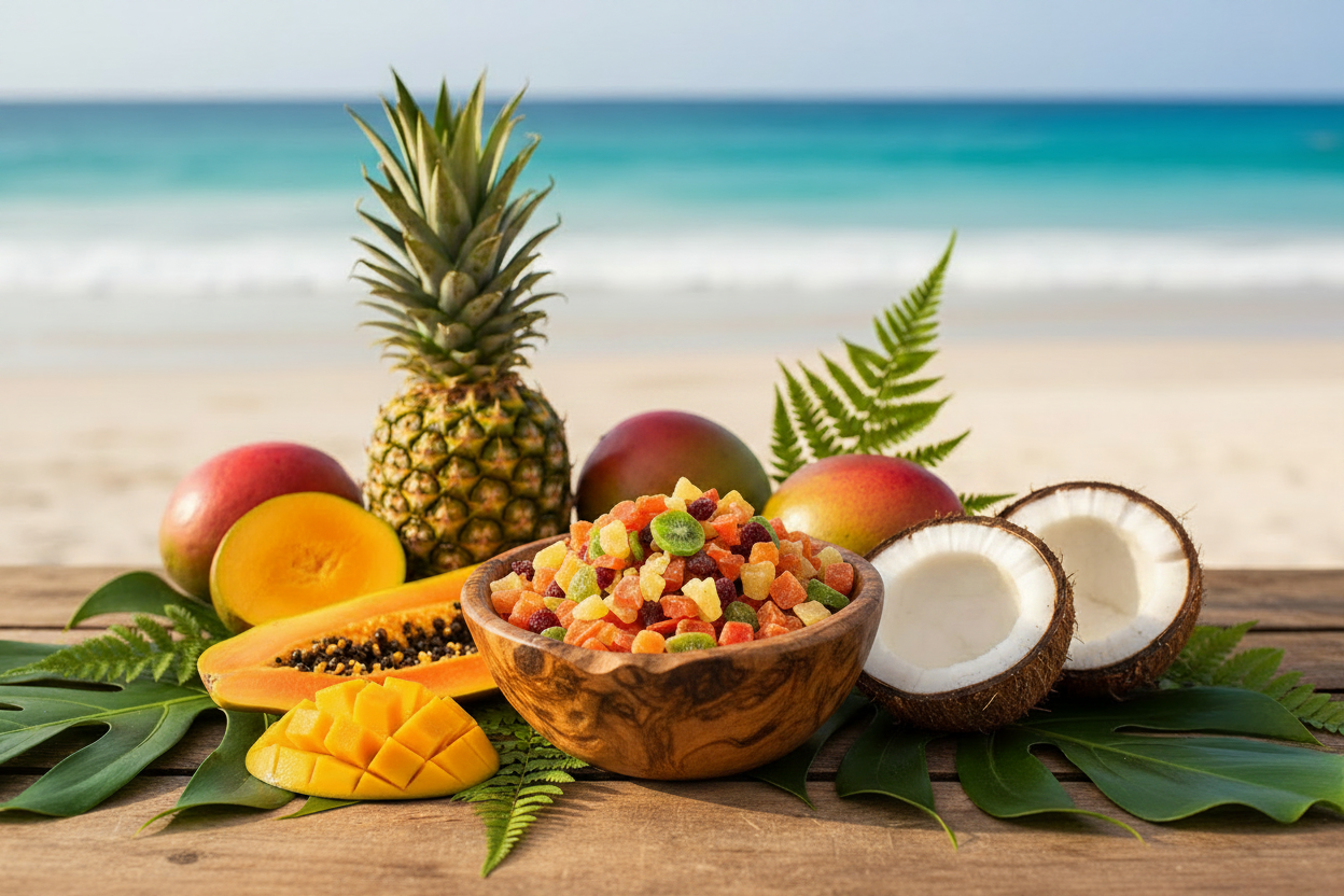Tropical Fruit Salad in Bowl Lifestyle