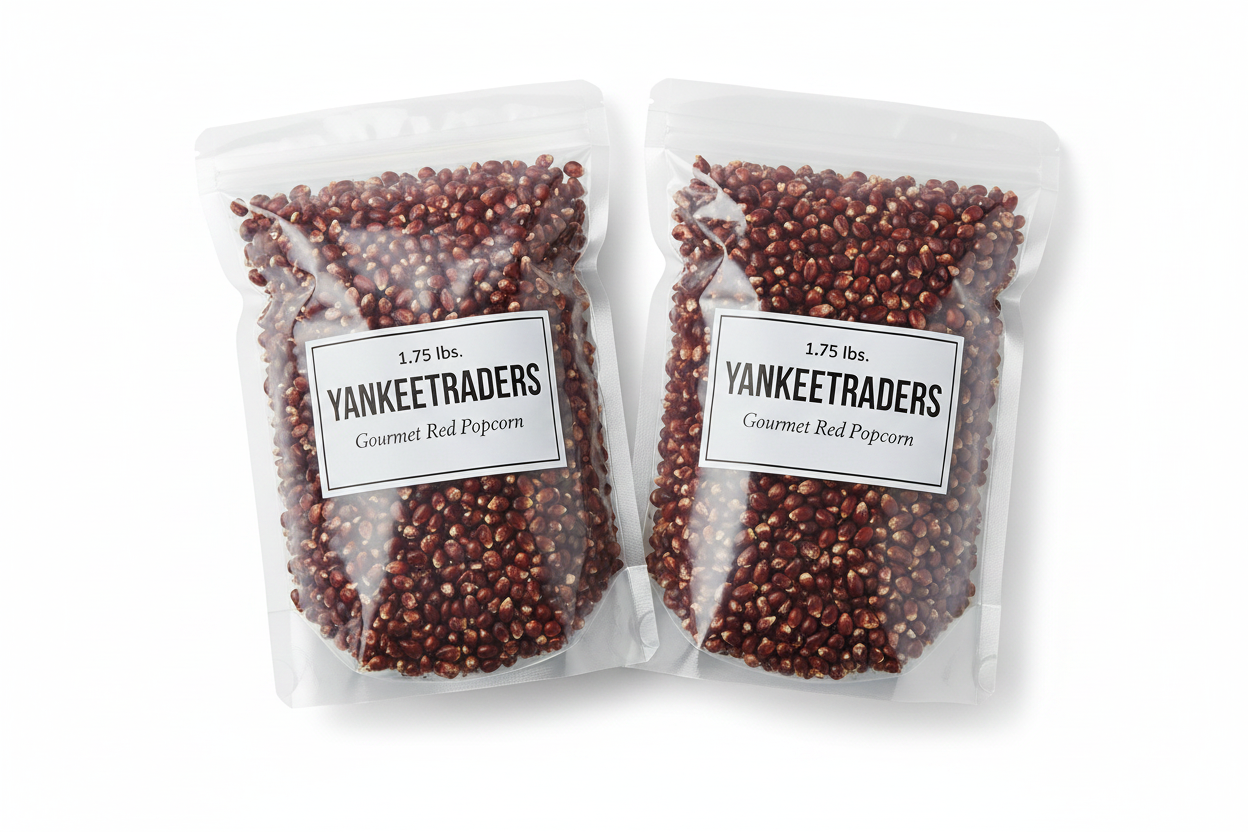 Two YANKEETRADERS Gourmet Red Popcorn 1.75 lbs Bags