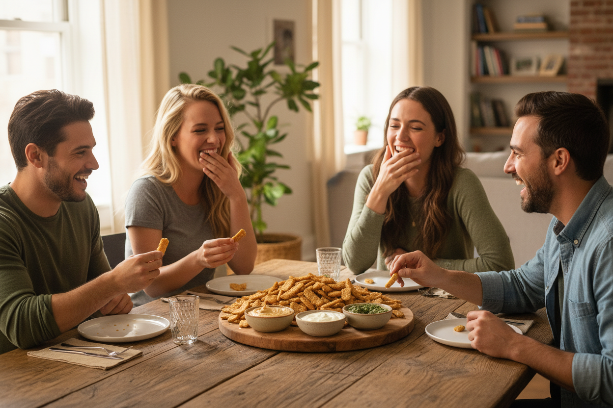 Wide Sesame Sticks with Dips Lifestyle