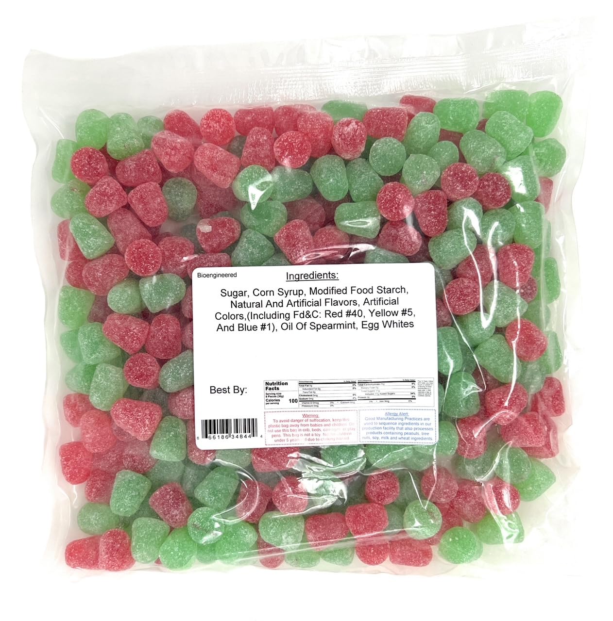 Red & Green Spice Drops - Christmas Jelly Candy, Cinnamon & Wintergreen