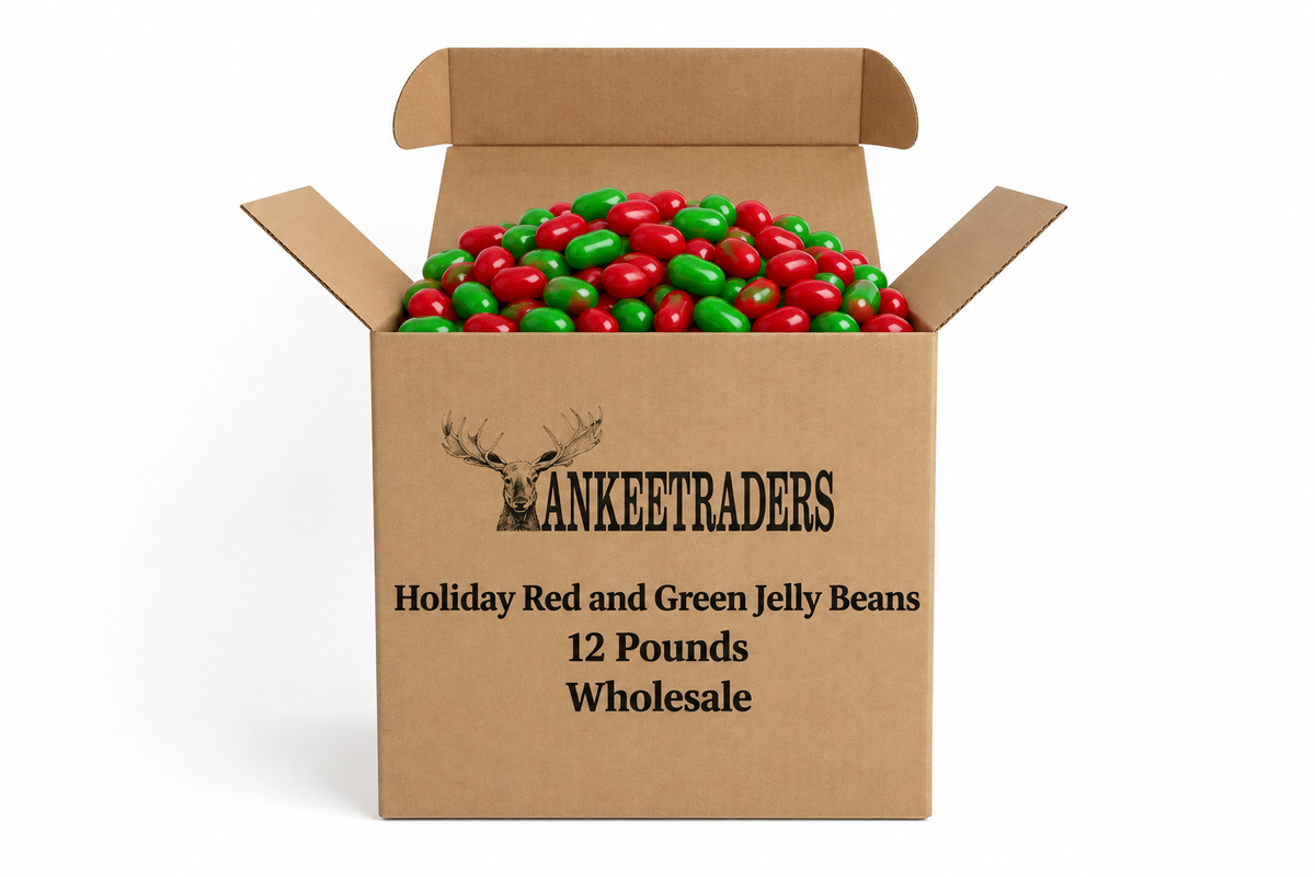 YANKEETRADERS 12-pound wholesale holiday red and green jelly beans kraft box