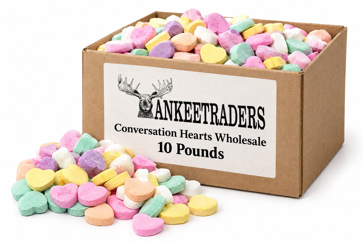 YANKEETRADERS Conversation Hearts Wholesale 10 Pounds craft box